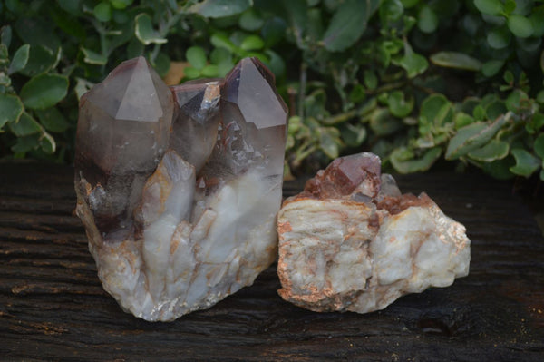 Natural Red Hematoid Phantom Quartz Clusters  x 2 From Karoi, Zimbabwe - Toprock Gemstones and Minerals 