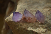 Polished Single Window Amethyst Crystals x 20 From Ankazobe, Madagascar - Toprock Gemstones and Minerals 
