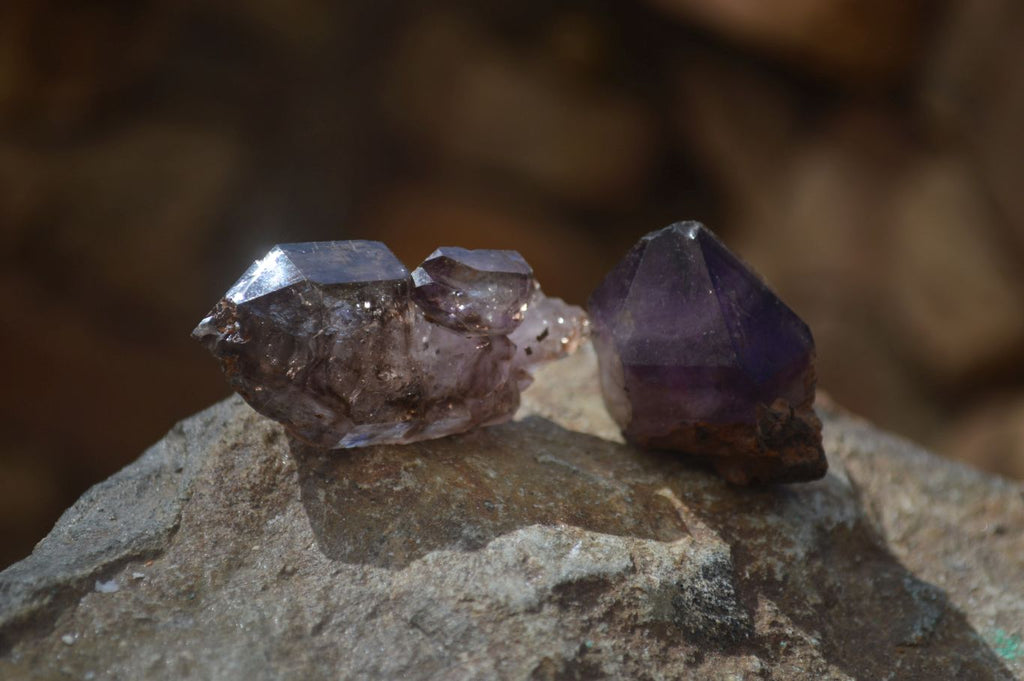 Natural Window Amethyst Crystals  x 12 From Chiredzi, Zimbabwe - Toprock Gemstones and Minerals 