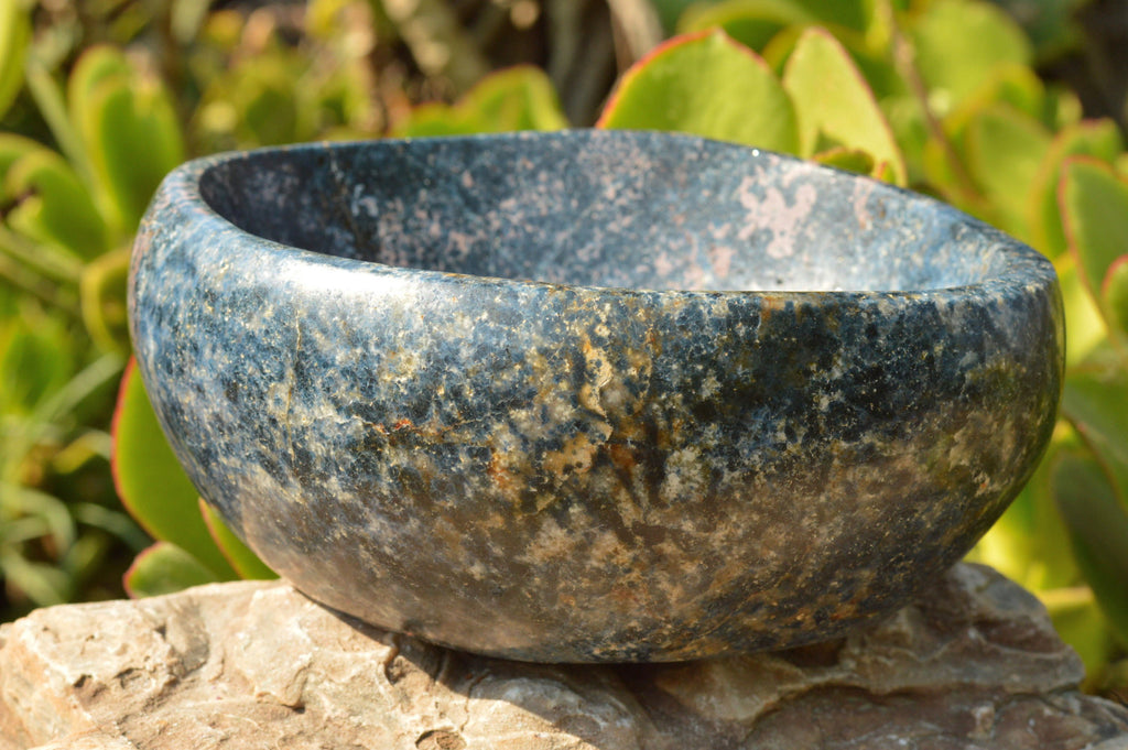 Polished Rare Blue Dumortierite Bowl With Golden Biotite Mica x 1 From Madagascar - TopRock