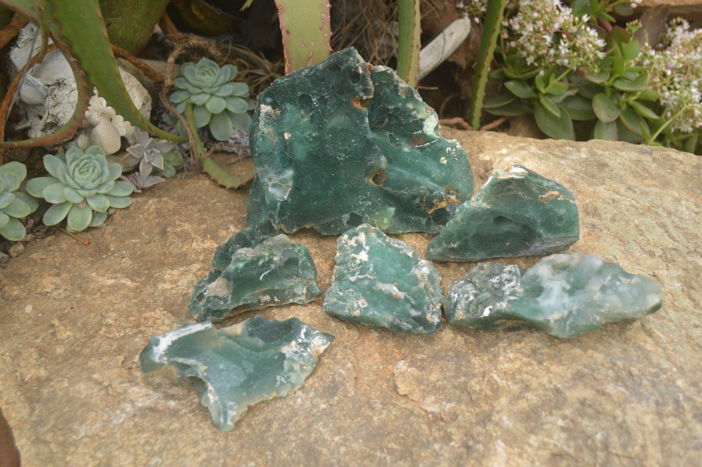 Natural Emerald Mtorolite Plates x 6 From Mutorashanga, Zimbabwe - Toprock Gemstones and Minerals 
