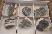 Polished  One Side Polished Watermelon Fluorite Pieces  x 6 From Uis, Namibia - Toprock Gemstones and Minerals 