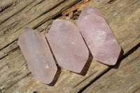 Polished Double Terminated Rose Quartz Points x 6 From Madagascar - TopRock
