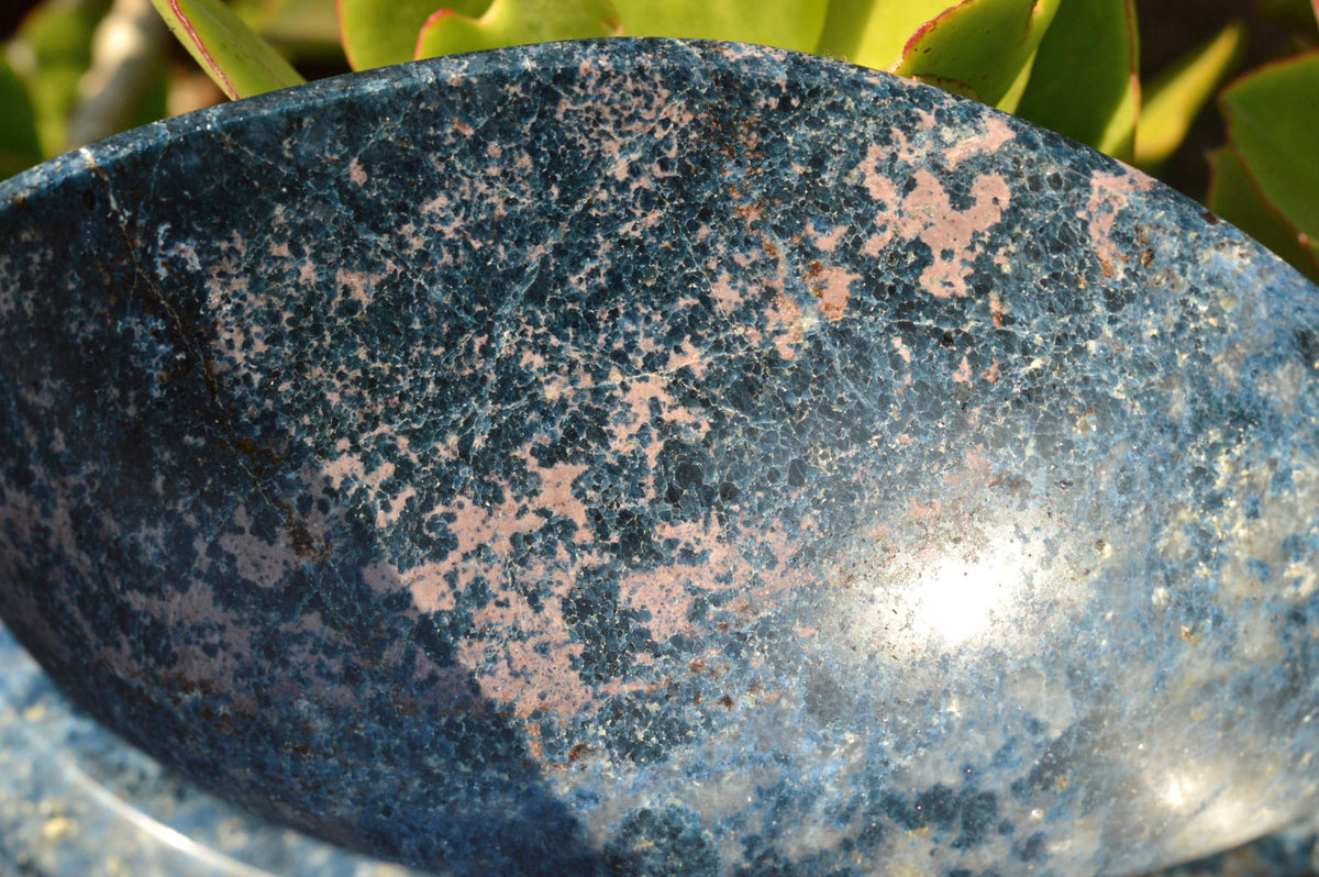 Polished Rare Blue Dumortierite Bowl With Golden Biotite Mica x 1 From Madagascar - TopRock