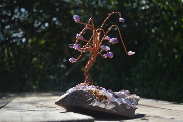 Polished Amethyst & Copper Gemstone Tree On Amethyst Basalt Specimen  x 1 From Zululand, South Africa - TopRock