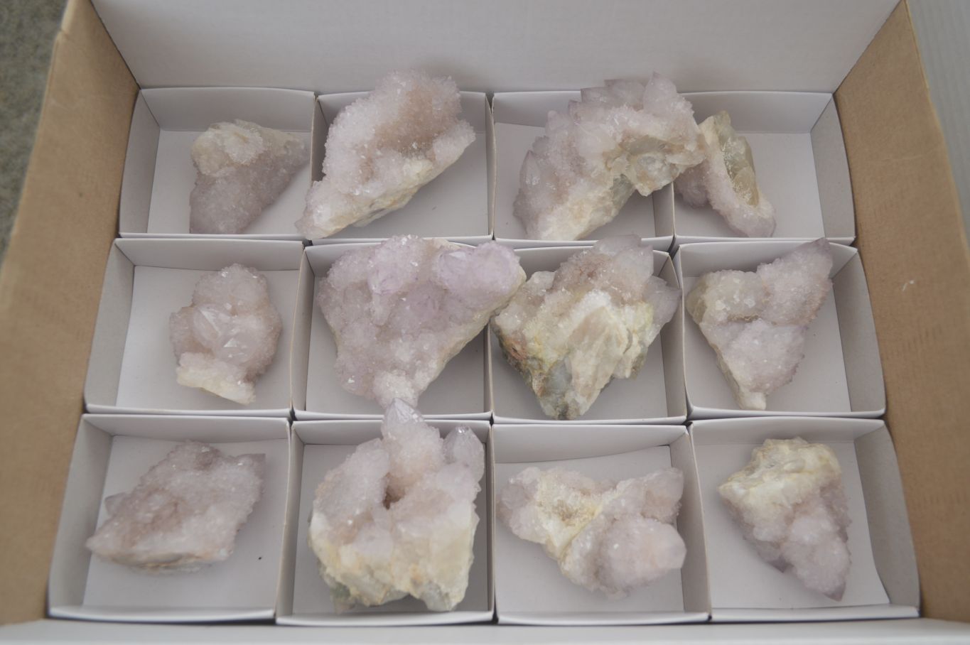 Natural Pale Lilac Spirit Quartz Clusters x 12 From Boekenhouthoek, South Africa - Toprock Gemstones and Minerals 