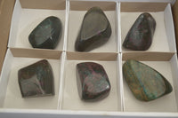 Polished Fluorescent Ruby Corundum In Chrome Verdite Free Forms x 6 From Zimbabwe - Toprock Gemstones and Minerals 