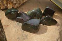 Polished Fluorescent Ruby Corundum In Chrome Verdite Free Forms x 6 From Zimbabwe - Toprock Gemstones and Minerals 