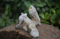 Natural Drusy Quartz Coated Calcite Crystals  x 12 From Alberts Mountain, Lesotho - Toprock Gemstones and Minerals 