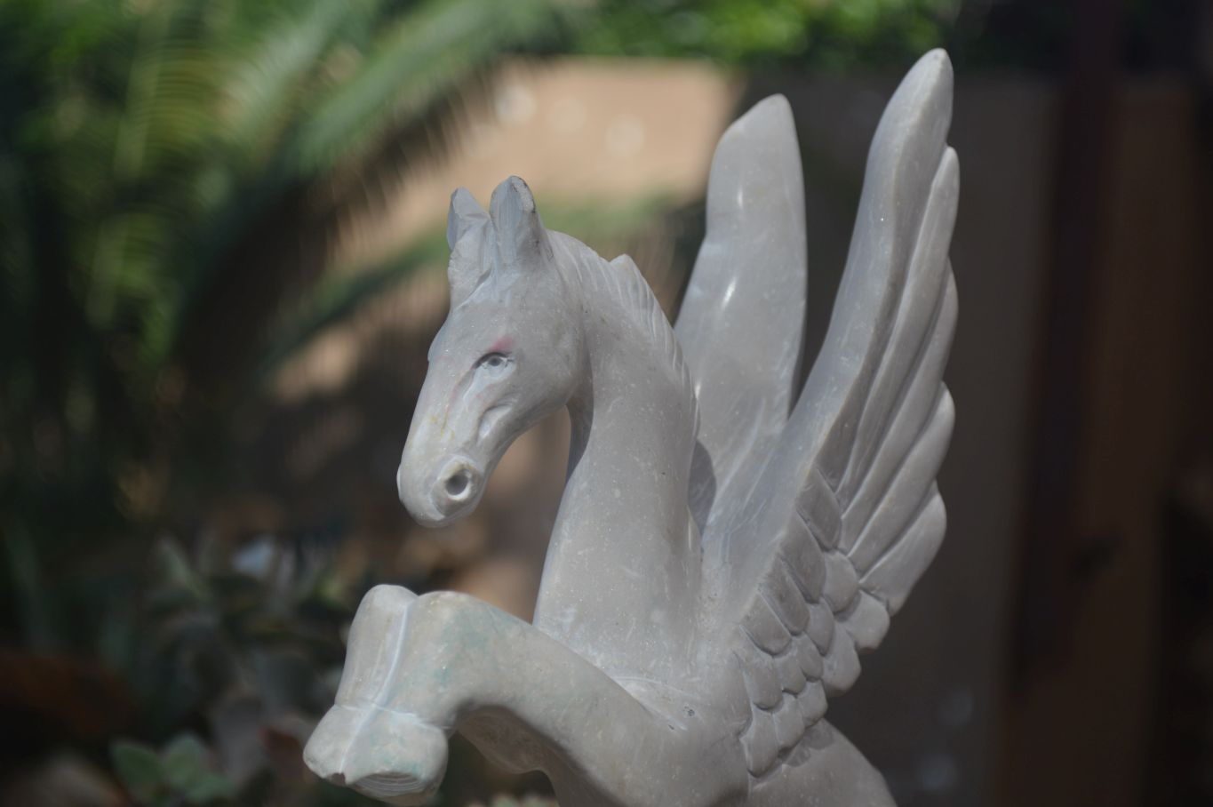 Polished White Marble Pegasus Carving x 1 From Zimbabwe - Toprock Gemstones and Minerals 