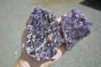 Natural Dark Purple Amethyst Clusters  x 3 From Mapatizya, Zambia - TopRock