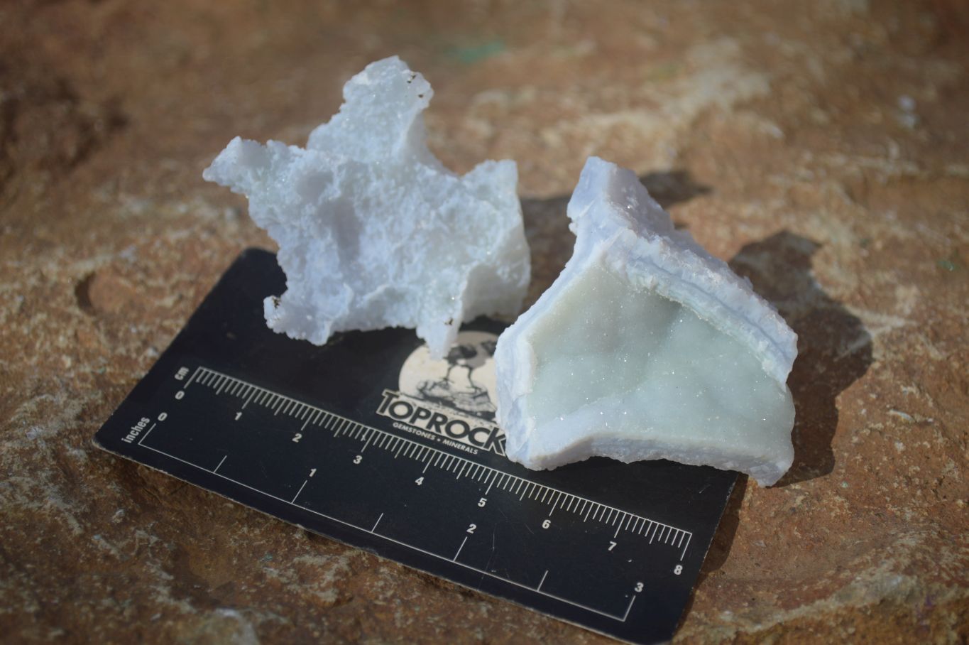 Natural Etched Blue Chalcedony Specimens  x 35 From Nsanje, Malawi - Toprock Gemstones and Minerals 