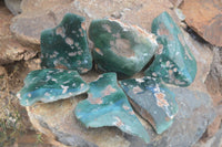 Polished Green Mtorolite / Chrome Chrysoprase Plates  x 6 From Zimbabwe - Toprock Gemstones and Minerals 