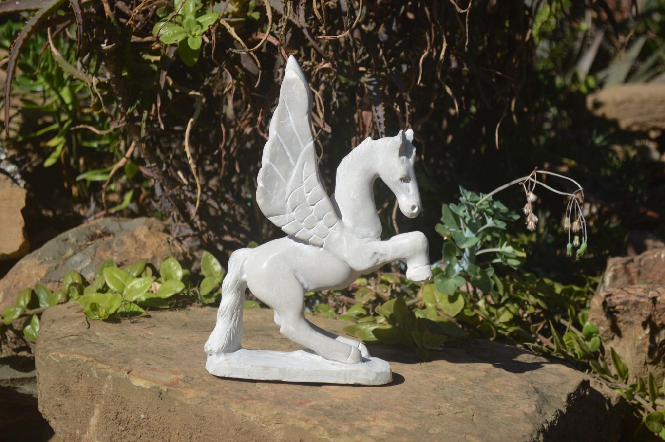 Polished White Marble Pegasus Carving x 1 From Zimbabwe - Toprock Gemstones and Minerals 