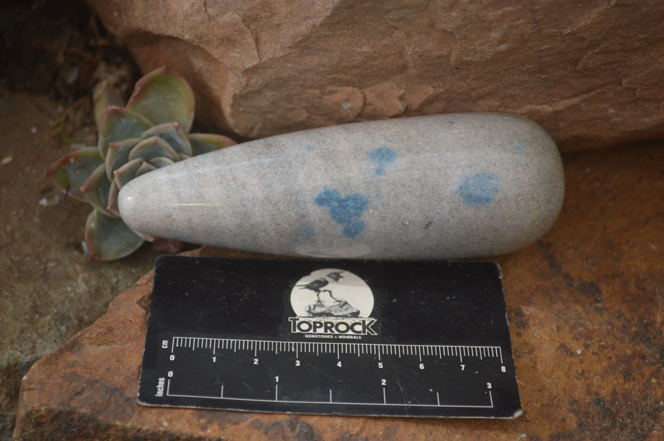 Polished Blue Spotted Spinel Quartz Massage Wands x 12 From Madagascar - Toprock Gemstones and Minerals 