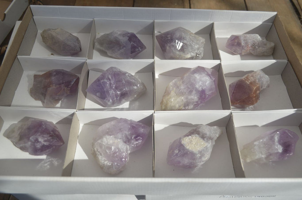 Natural Jacaranda Amethyst Crystals x 12 From Mumbwa, Zambia - Toprock Gemstones and Minerals 