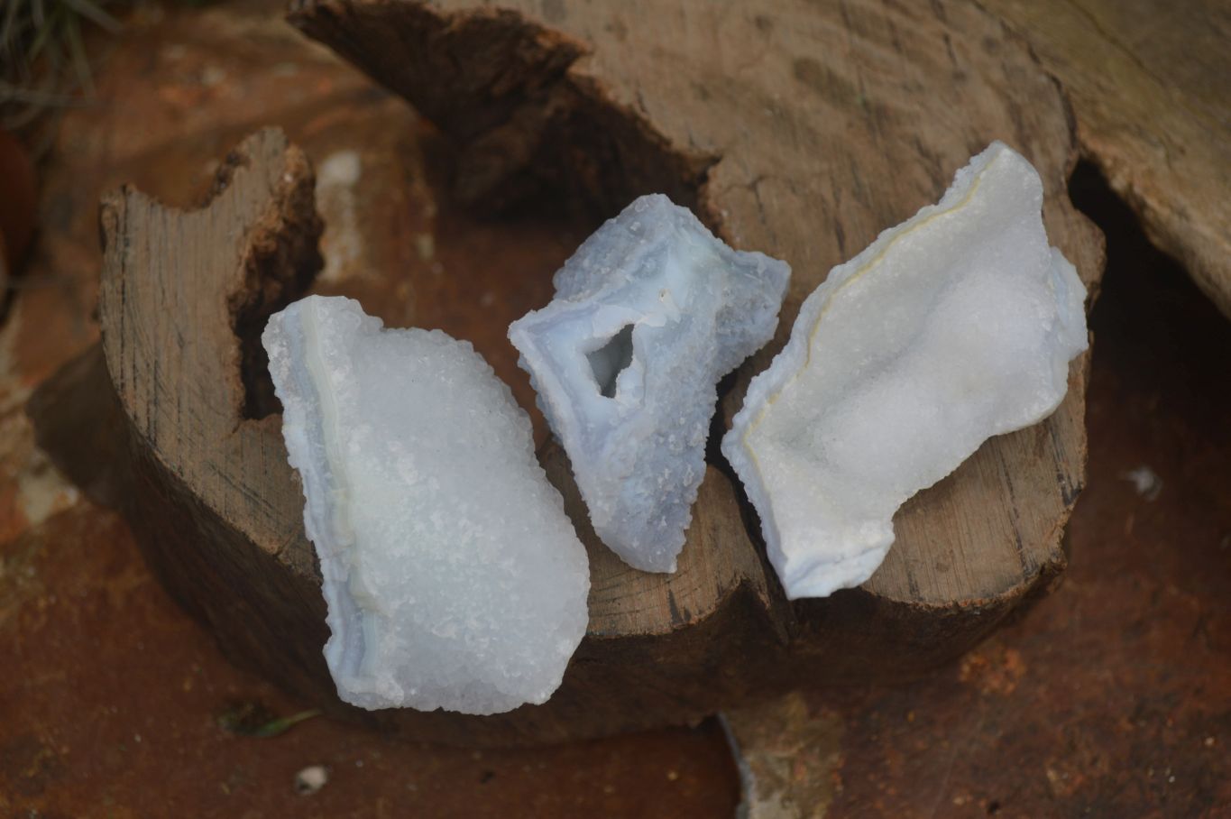 Natural Etched Blue Chalcedony Specimens  x 35 From Nsanje, Malawi - Toprock Gemstones and Minerals 
