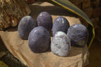 Polished Purple Lepidolite Standing Free Forms  x 6 From Madagascar - Toprock Gemstones and Minerals 