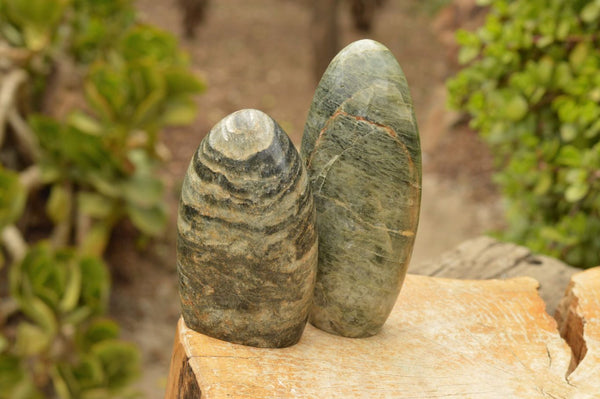 Polished Green Fuchsite Quartz Standing Free Forms x 2 From Madagascar - TopRock