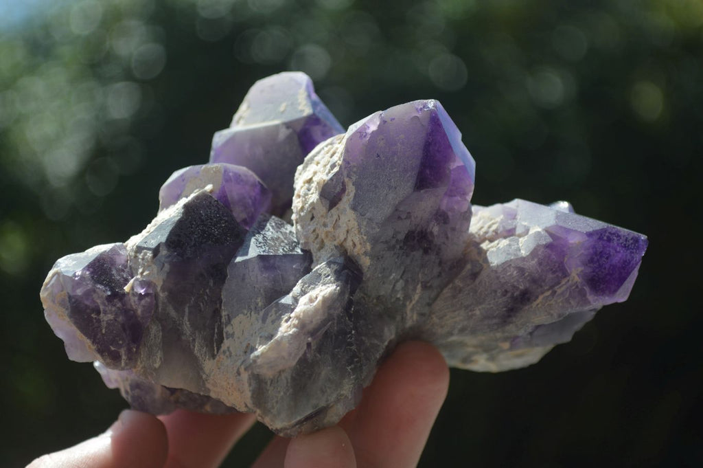 Natural Dark Purple Amethyst Clusters  x 3 From Mapatizya, Zambia - TopRock