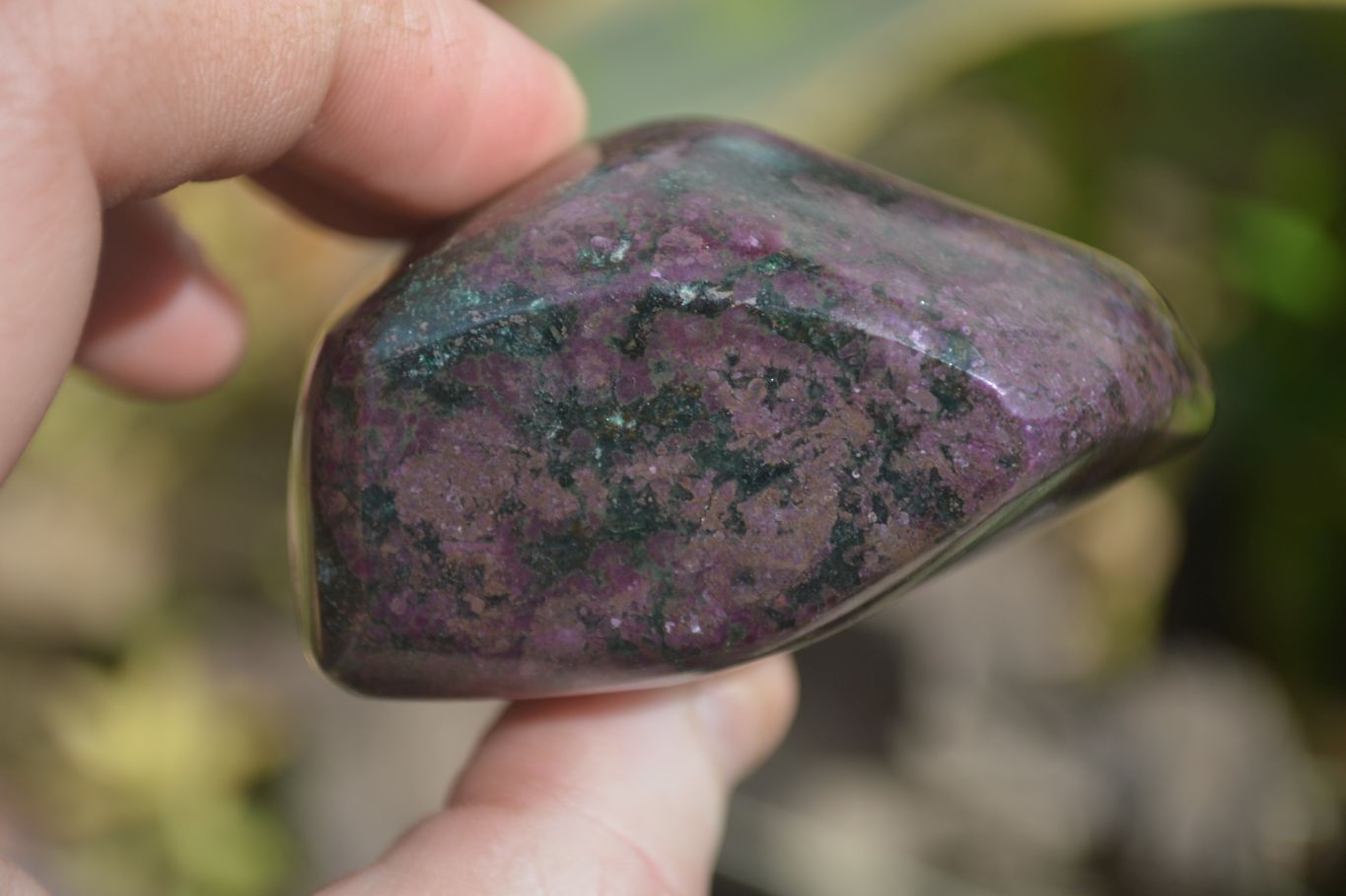 Polished Fluorescent Ruby Corundum In Chrome Verdite Free Forms x 6 From Zimbabwe - Toprock Gemstones and Minerals 