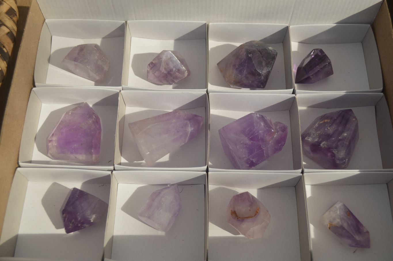 Polished Small Amethyst Points x 12 From Ankazobe, Madagascar - Toprock Gemstones and Minerals 