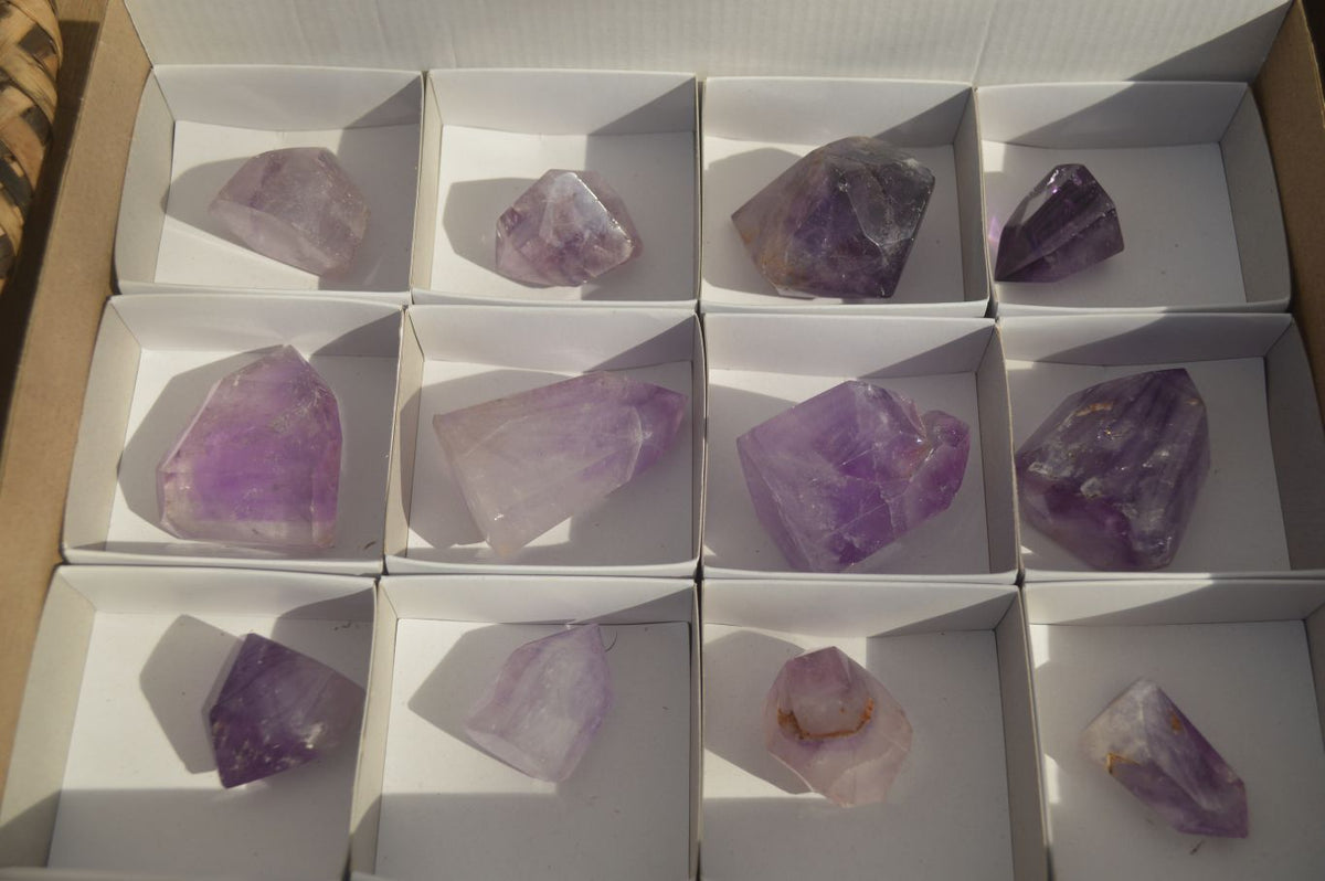 Polished Small Amethyst Points x 12 From Ankazobe, Madagascar - Toprock Gemstones and Minerals 