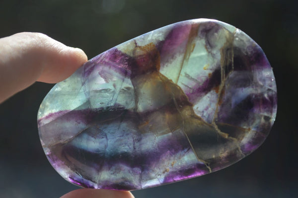 Polished Semi Translucent Watermelon Fluorite Free Forms  x 12 From Uis, Namibia