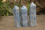 Polished Blue Spotted Spinel Quartz Points x 3 From Madagascar - Toprock Gemstones and Minerals 