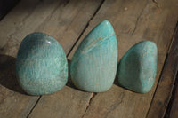 Polished Blue Amazonite Standing Free Forms  x 3 From Madagascar - Toprock Gemstones and Minerals 