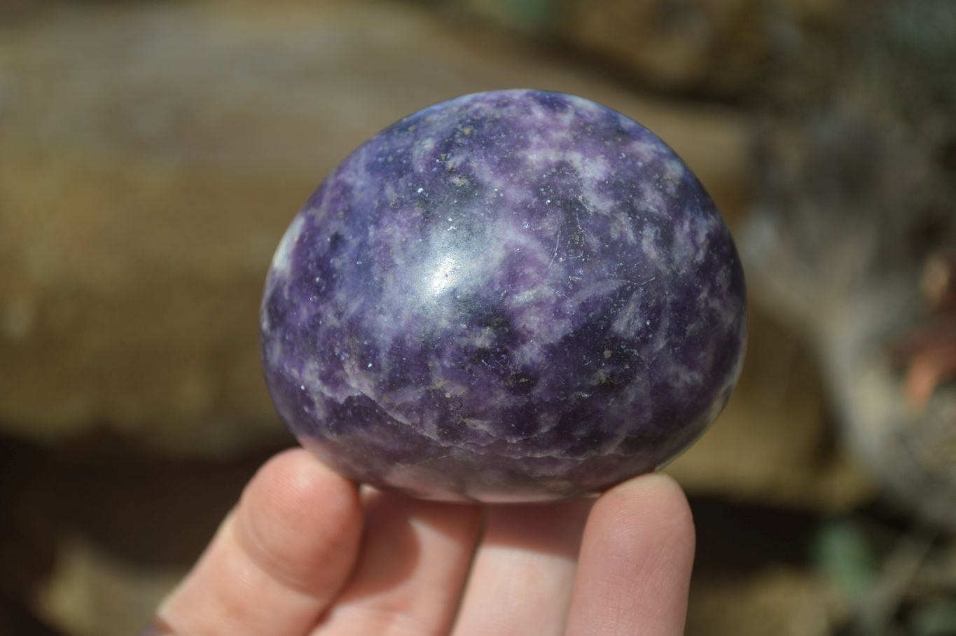 Polished Purple Lepidolite Palm Stones  x 12 From Zimbabwe - Toprock Gemstones and Minerals 