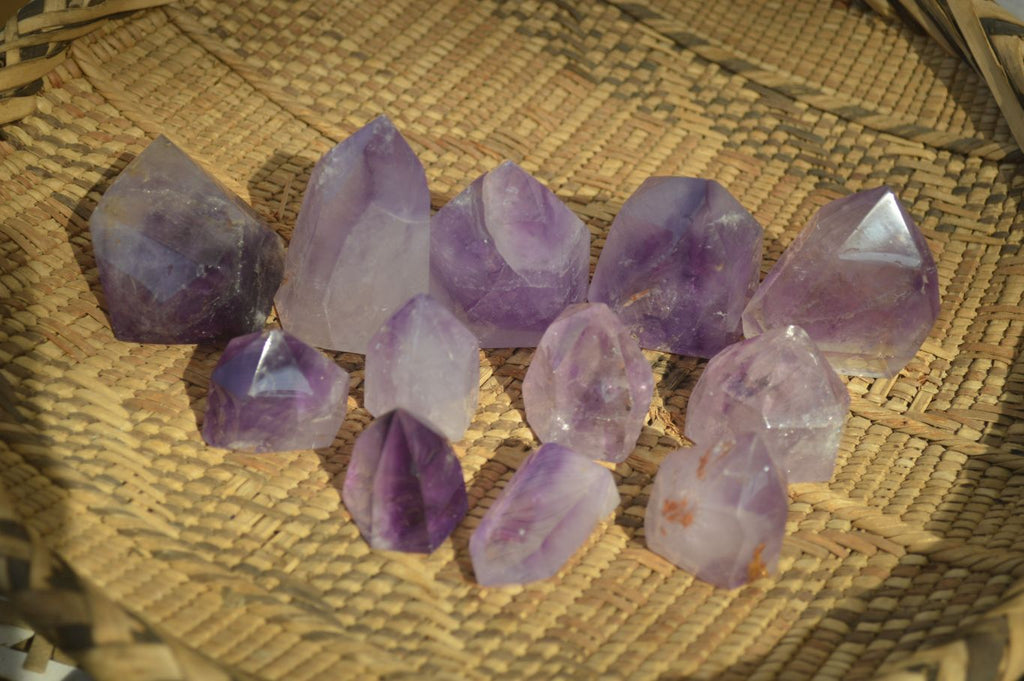 Polished Small Amethyst Points x 12 From Ankazobe, Madagascar - Toprock Gemstones and Minerals 