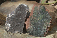 Natural Rare Libethenite Crystals With Drusy Dolomite On Banded Ironstone Matrix x 2 From Congo - Toprock Gemstones and Minerals 