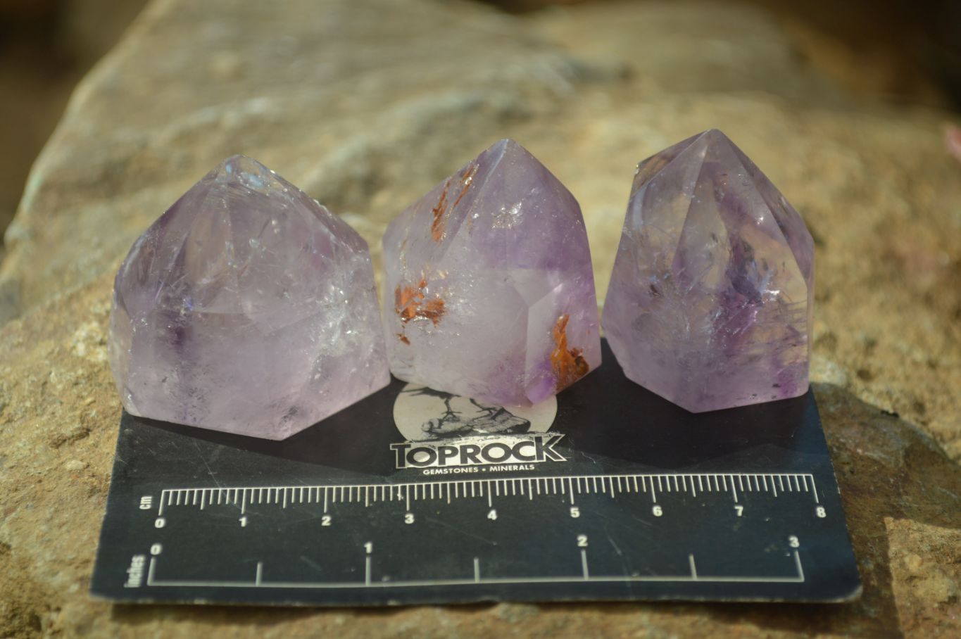 Polished Small Amethyst Points x 12 From Ankazobe, Madagascar - Toprock Gemstones and Minerals 
