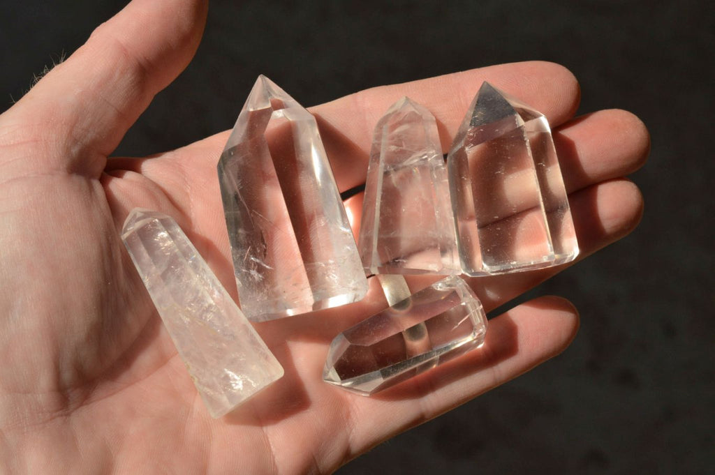 Polished Semi Optic Quartz Points  x 12 From Madagascar - TopRock