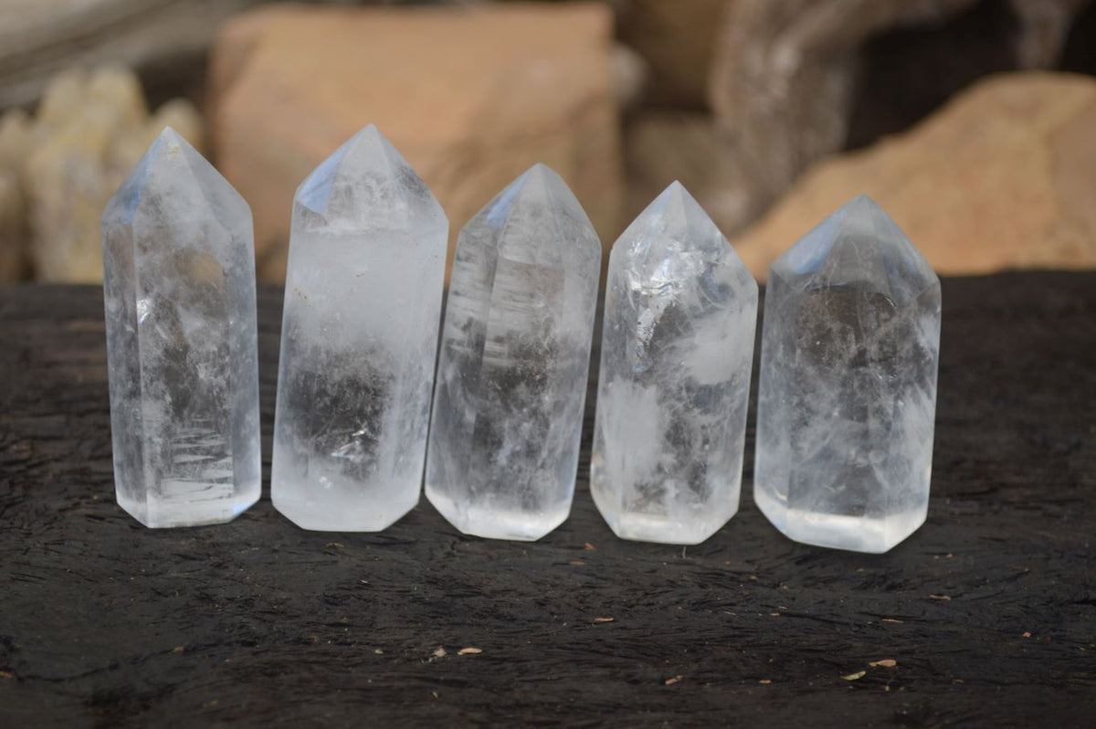 Polished Clear Quartz Crystal Points x 24 From Madagascar - Toprock Gemstones and Minerals 
