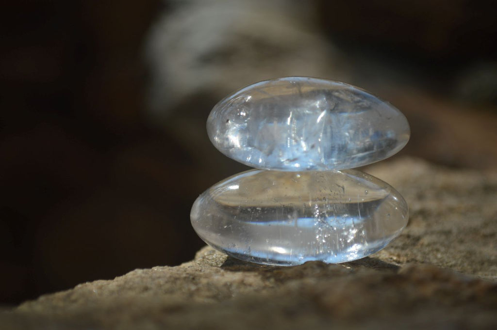Polished Small Semi Optic Quartz Galet / Palm Stones x 35 From Madagascar - Toprock Gemstones and Minerals 