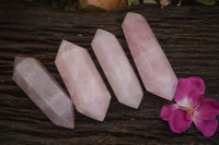 Polished Double Terminated Pink Rose Quartz Points  x 4 From Ambatondrazaka, Madagascar - TopRock