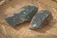 Natural Rare Copper Phosphate Libethenite Crystals On Dolomite Matrix Specimens x 2 From Congo - Toprock Gemstones and Minerals 