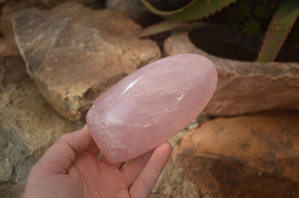 Polished Gemmy Pink Rose Quartz Standing Free Forms x 3 From Antsirabe, Madagascar - Toprock Gemstones and Minerals 