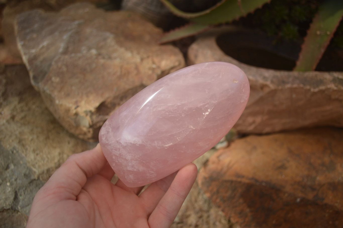 Polished Gemmy Pink Rose Quartz Standing Free Forms x 3 From Antsirabe, Madagascar - Toprock Gemstones and Minerals 