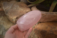 Polished Gemmy Pink Rose Quartz Standing Free Forms x 3 From Antsirabe, Madagascar - Toprock Gemstones and Minerals 