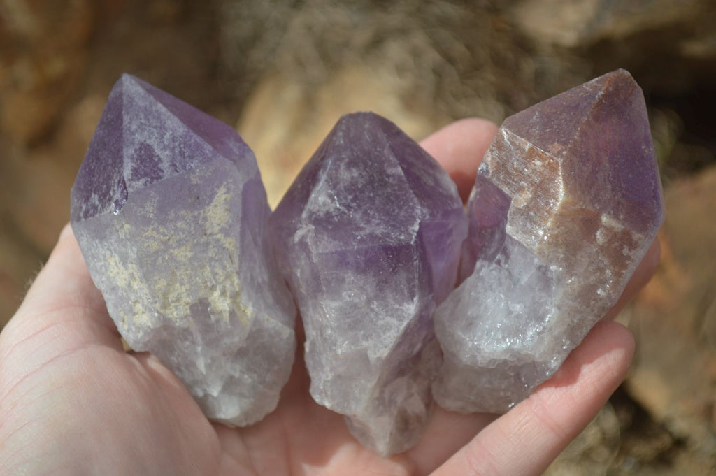 Natural Jacaranda Amethyst Crystals x 12 From Mumbwa, Zambia - Toprock Gemstones and Minerals 