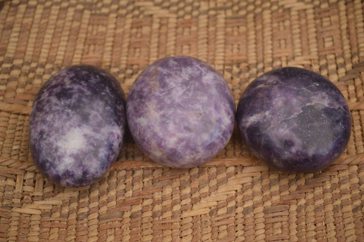 Polished Purple Lepidolite Palm Stones  x 12 From Zimbabwe - Toprock Gemstones and Minerals 