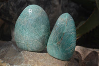 Polished Blue Amazonite Standing Free Forms  x 3 From Madagascar - Toprock Gemstones and Minerals 