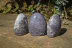 Polished Purple Lepidolite Standing Free Forms  x 6 From Madagascar - Toprock Gemstones and Minerals 