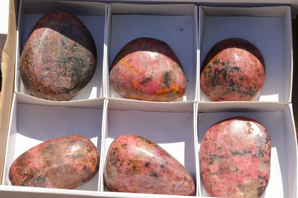 Polished Pink & Black Rhodonite Free Forms  x 6 From Rushinga, Zimbabwe - TopRock