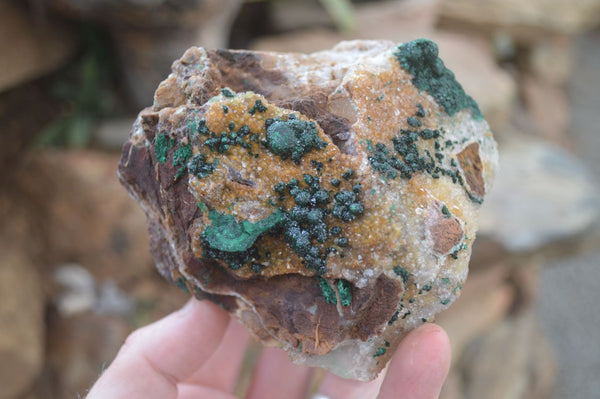 Natural Rare Ball Malachite On Drusi Quartz & Dolomite Matrix  x 2 From Kambove, Congo