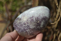 Polished Purple Lepidolite Standing Free Forms  x 6 From Madagascar - Toprock Gemstones and Minerals 