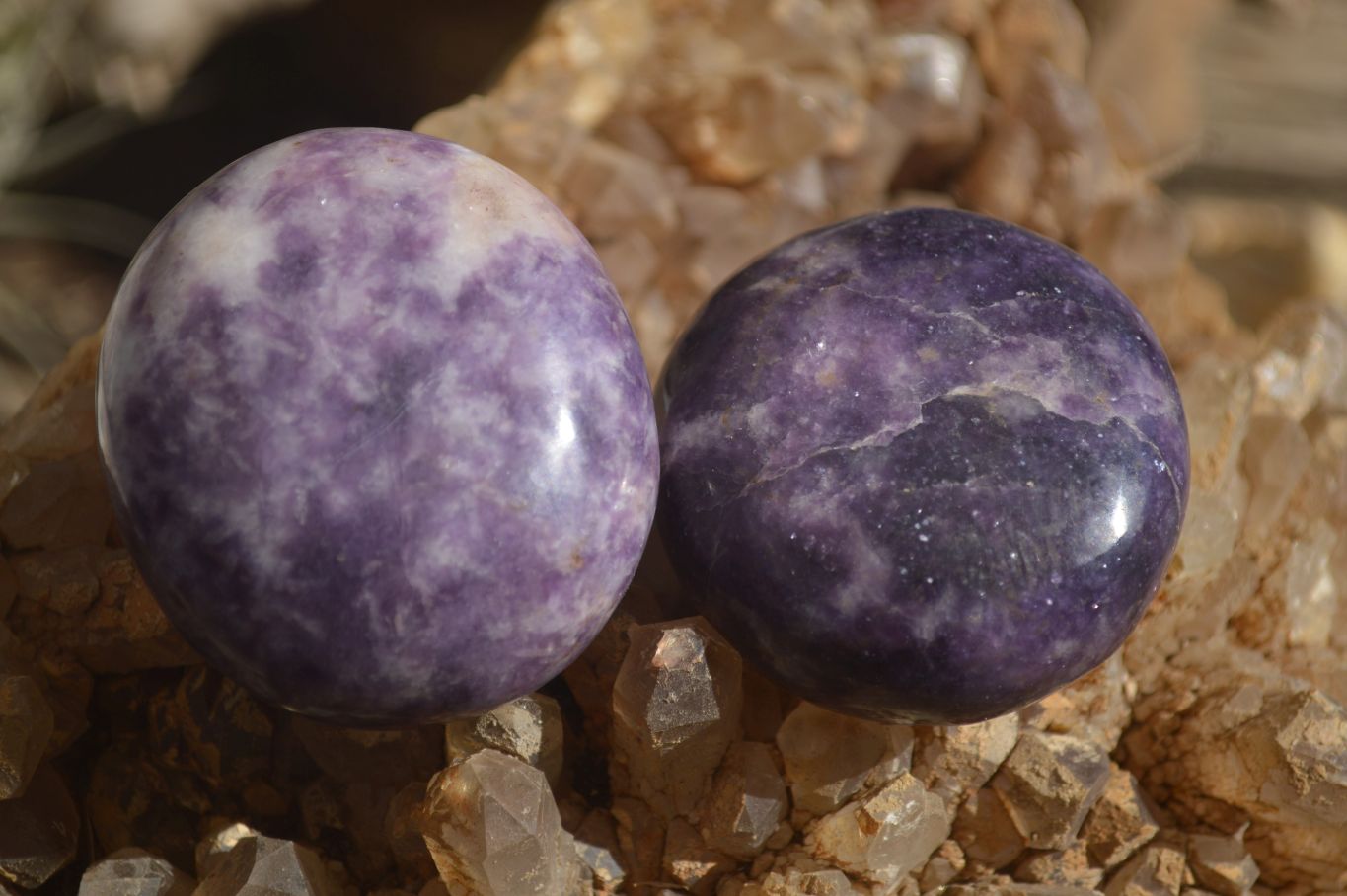 Polished Purple Lepidolite Palm Stones  x 12 From Zimbabwe - Toprock Gemstones and Minerals 